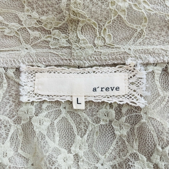 Women’s Cardigan A’REVE Asymmetrical Beige Lace Jacket Long Sleeve Cardigan Top - Picture 5 of 6